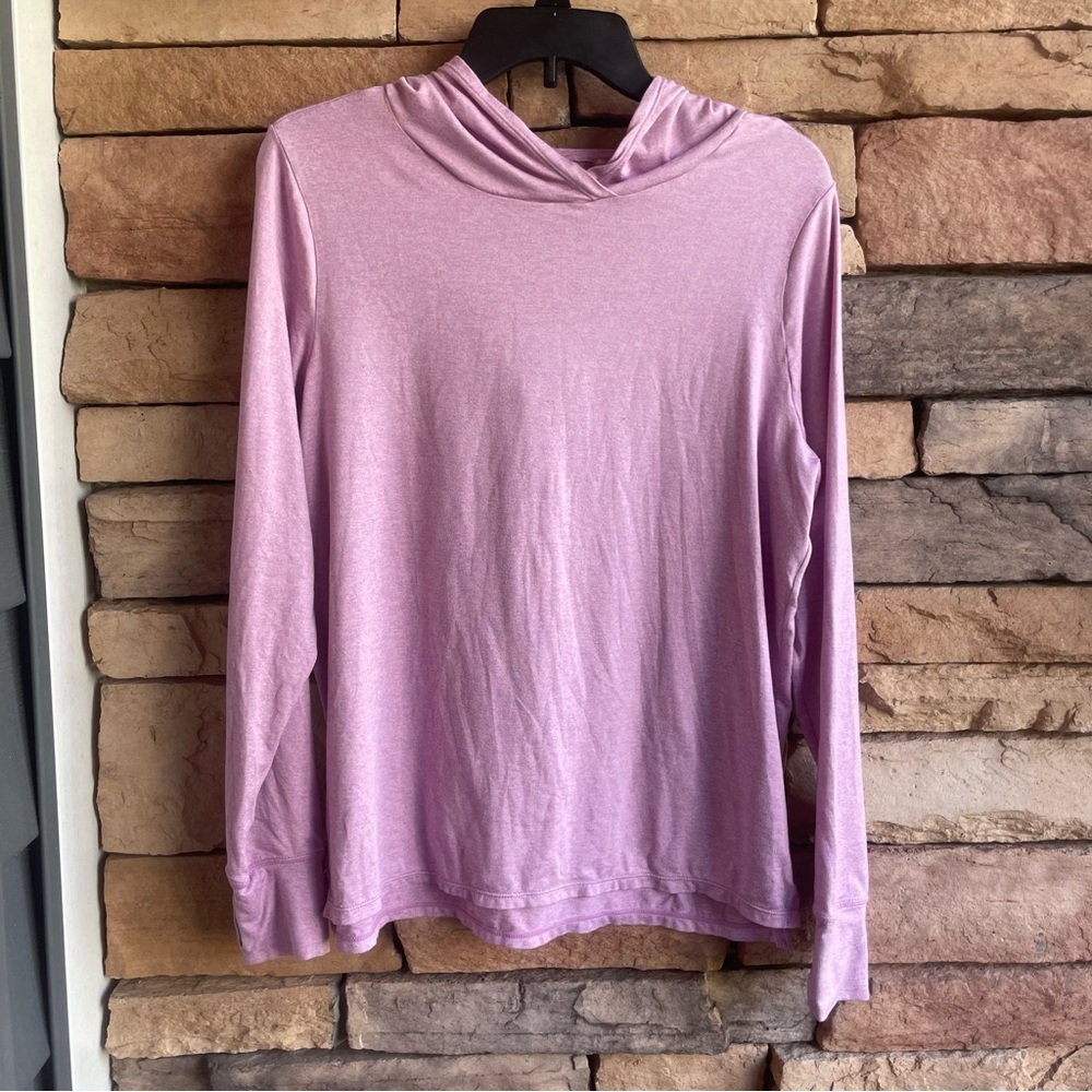 Zella pink lightweight hooded active shirt Women Large